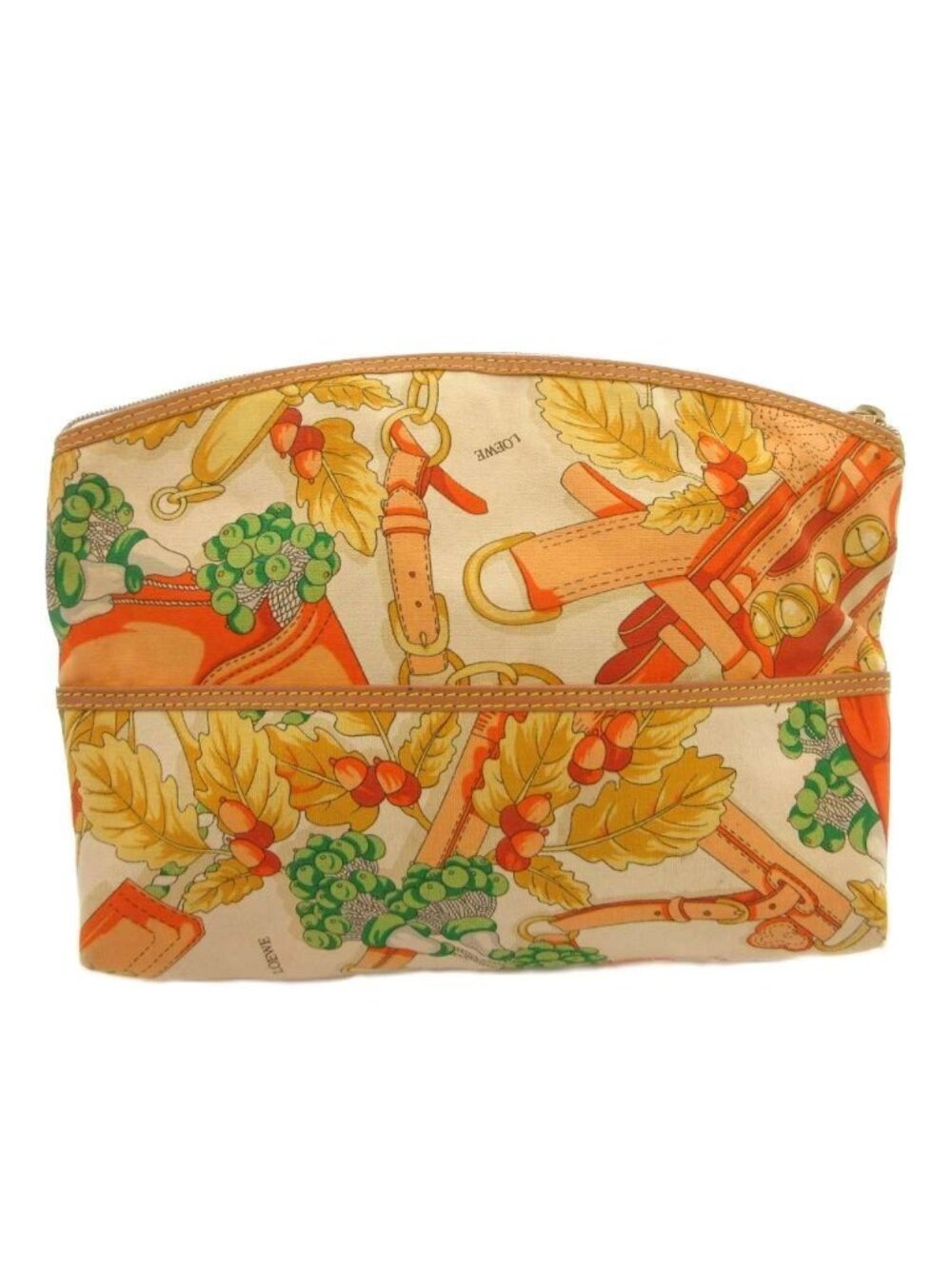 Loewe Clutch Party All Over Print Logo Canvas Beige